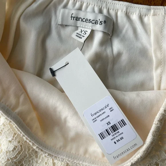 Brand New Francesca's Cream Lace Skirt - Picture 3 of 4